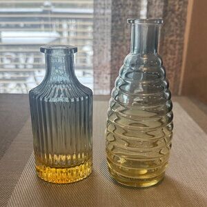 **3/$15** Set of 2 Glass Bud Vases - Ombre Blue and Yellow
